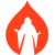 druid-icon Red drop icon with a white druid shape in front of it.