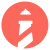 leuchtfeuer-circular-logo Image of a white lighthouse on a red background